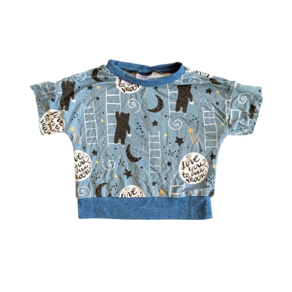 🇨🇦 Stiletto Makes Handmade "Love you to the moon and back" Bamboo T-shirt 3-6m